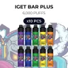 10 pcs iget bar plus 6000 puffs