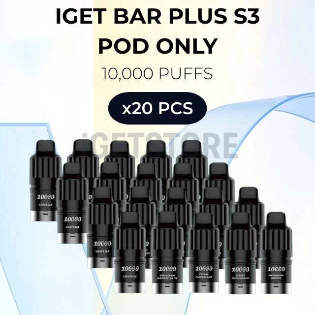 20 pcs iget bar plus s3 pod only 10000 puffs