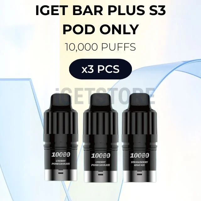3 pcs iget bar plus s3 pod only 10000 puffs