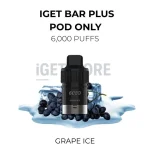 IGET Bar Plus Pods 6000 Puffs - Grape Ice
