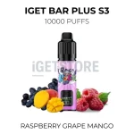 IGET Bar Plus S3 10000 Puffs - Raspberry Grape Mango