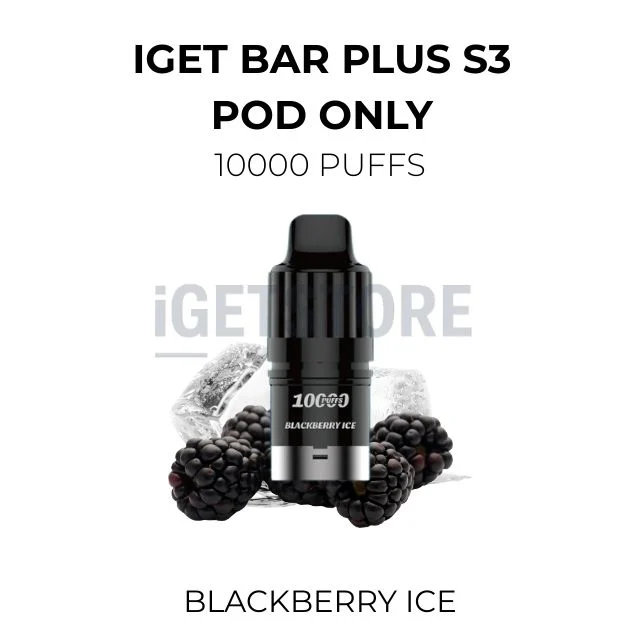 Iget bar plus s3 pod only 10000 puffs blackberry ice