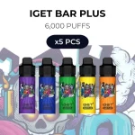 5 PCS - IGET Bar Plus 6000 Puffs