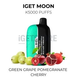 Iget moon k5000 puffs green grape pomegranate cherry